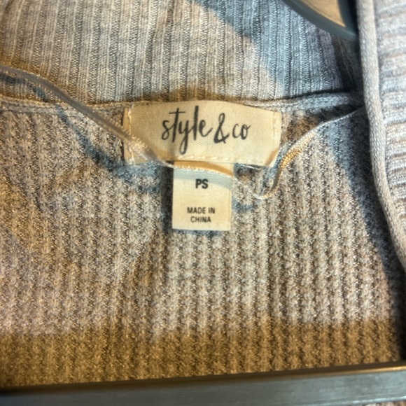 Style & Co. Light Gray Open-Front Ribbed Cardigan - Picture 4 of 4